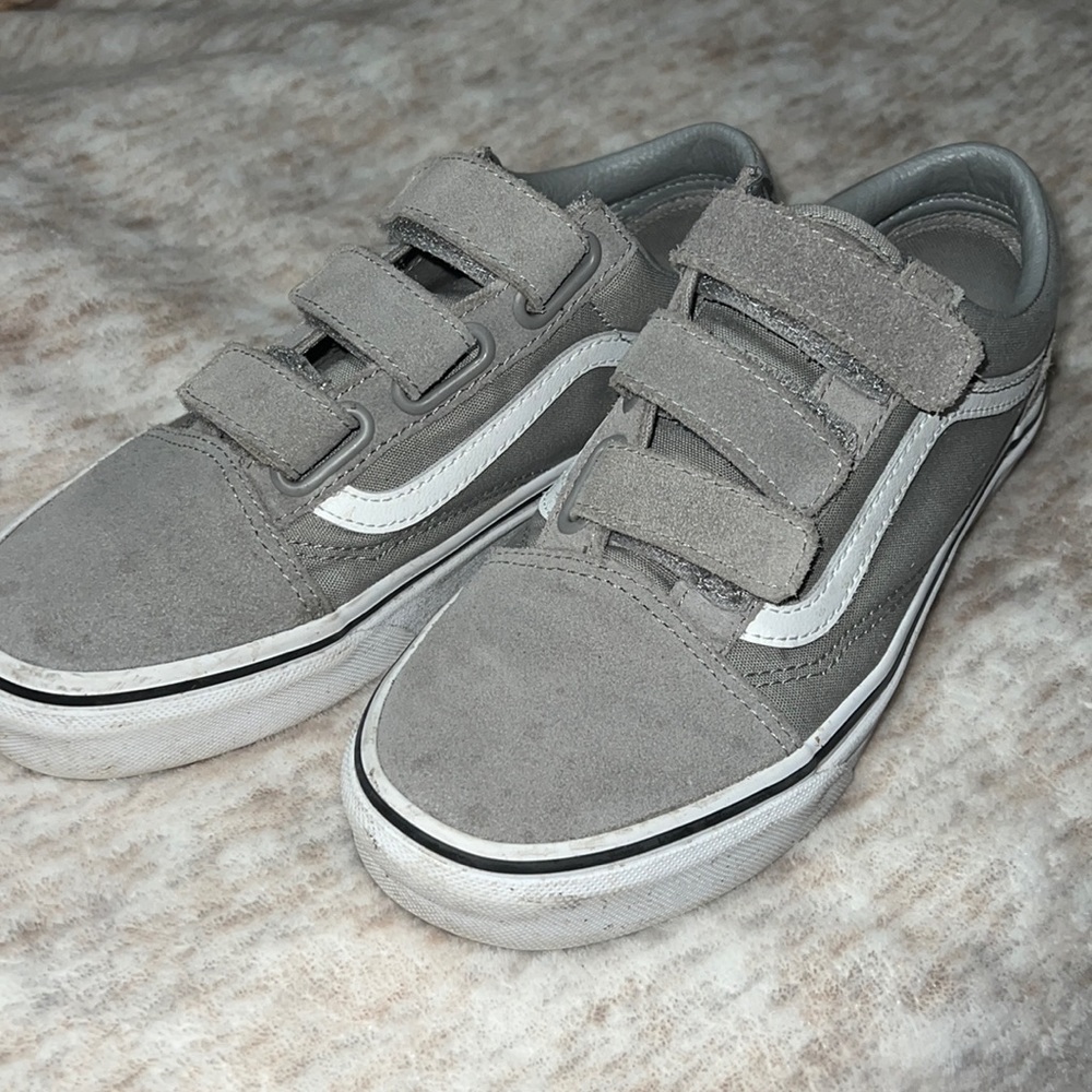 Women’s velcro suede gray Vans - size 7.5